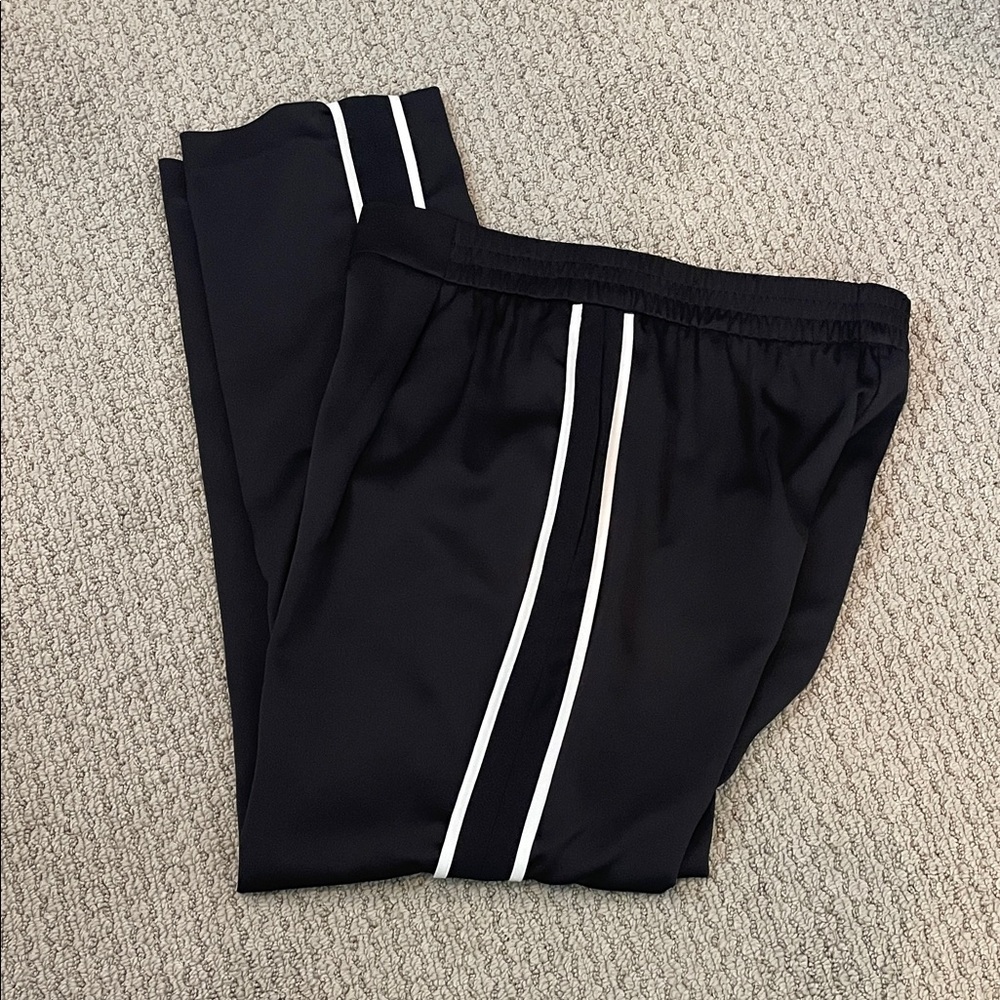 Karl Lagerfeld Black Pants with White Stripes